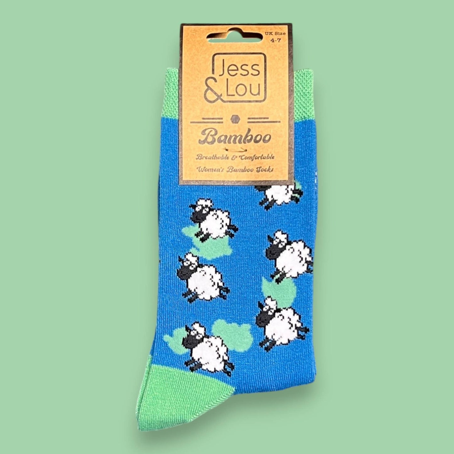 Soft Sheep: Blue Ladies Bamboo Socks BW250