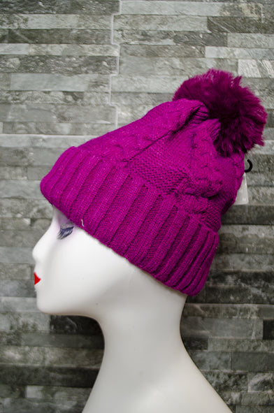 PURPLE WOOLEN HAT 30% Cashmere