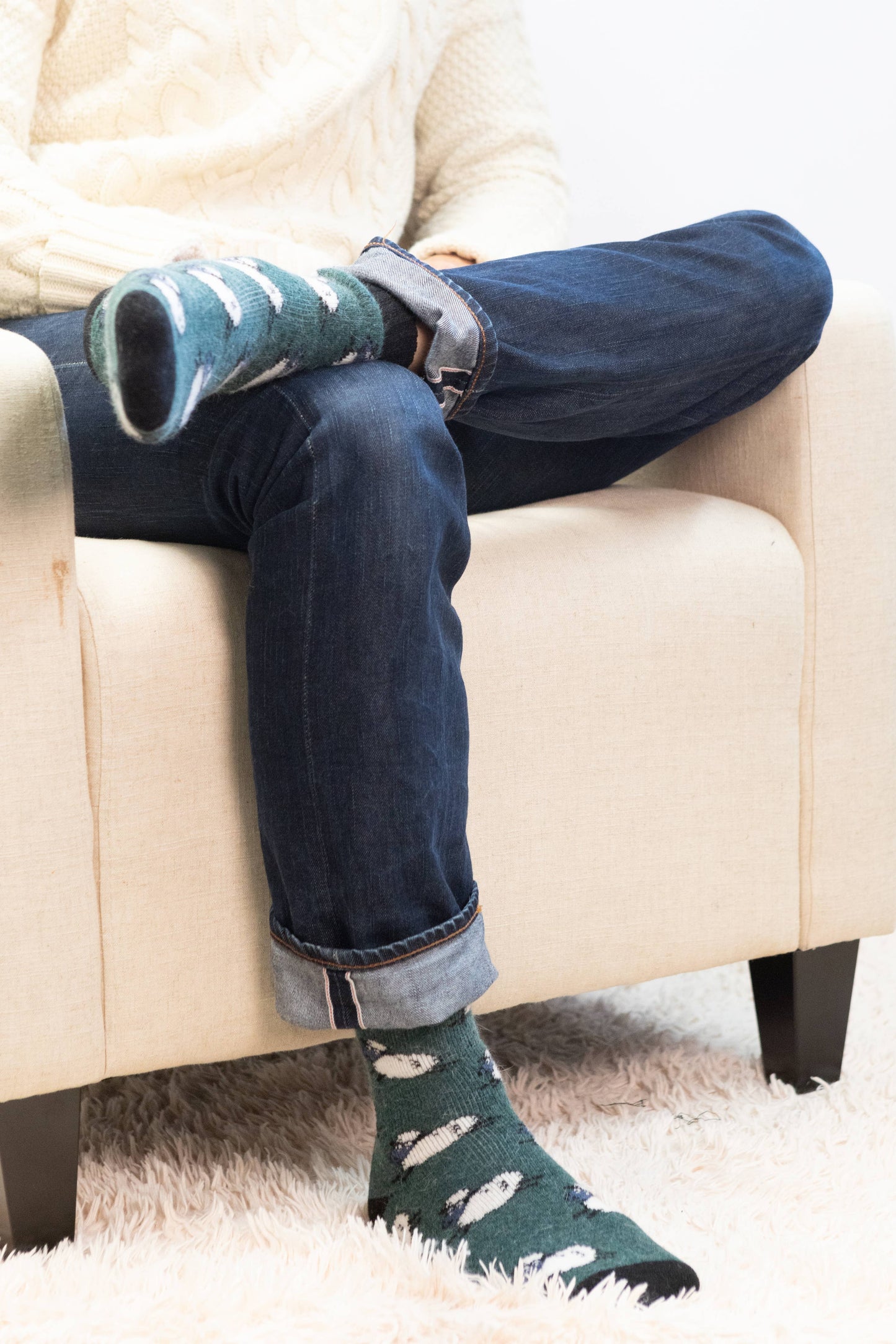 Soft Sheep Super Cosy Men's Socks : Green