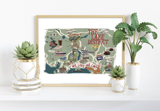 The Lake District Landmarks - 11X14” Premium Art Print