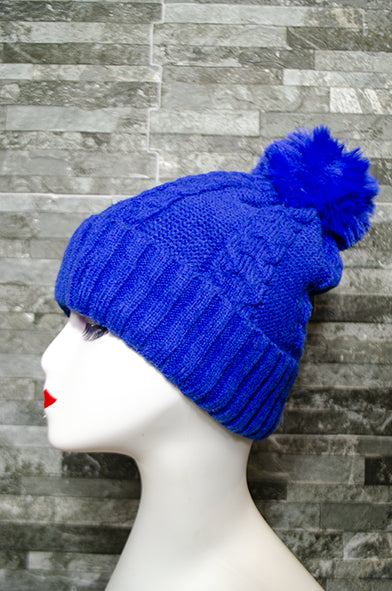 ROYAL BLUE WOOLEN HAT 30% Cashmere
