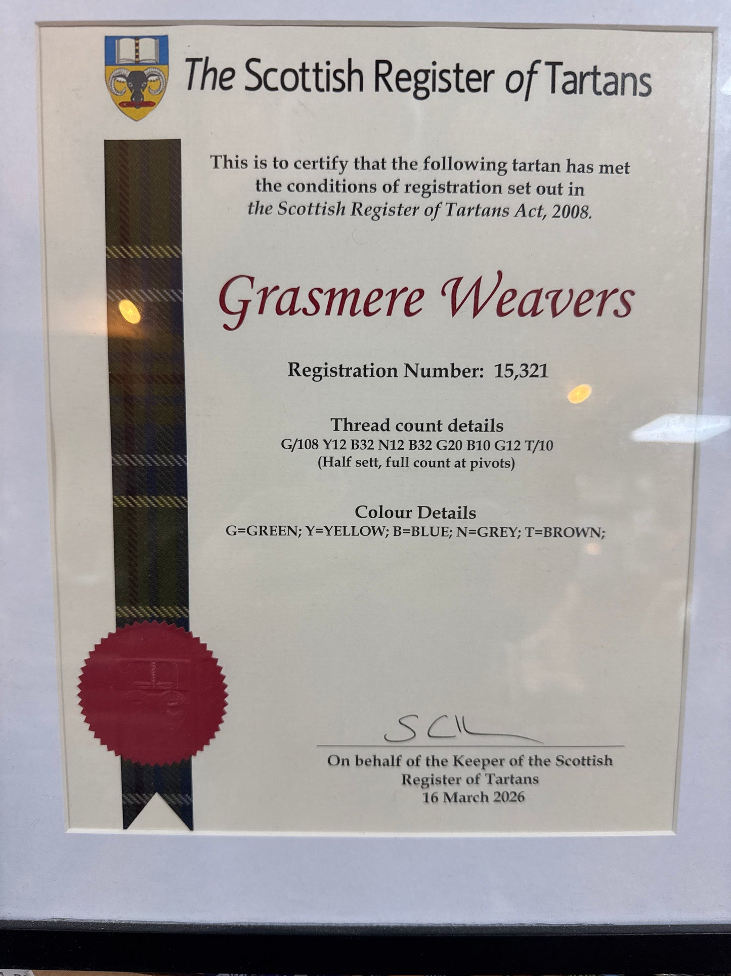 Grasmere Weavers Official Grasmere Tartan Scarf