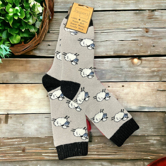 Soft Sheep Super Cosy Men's Socks : Grey