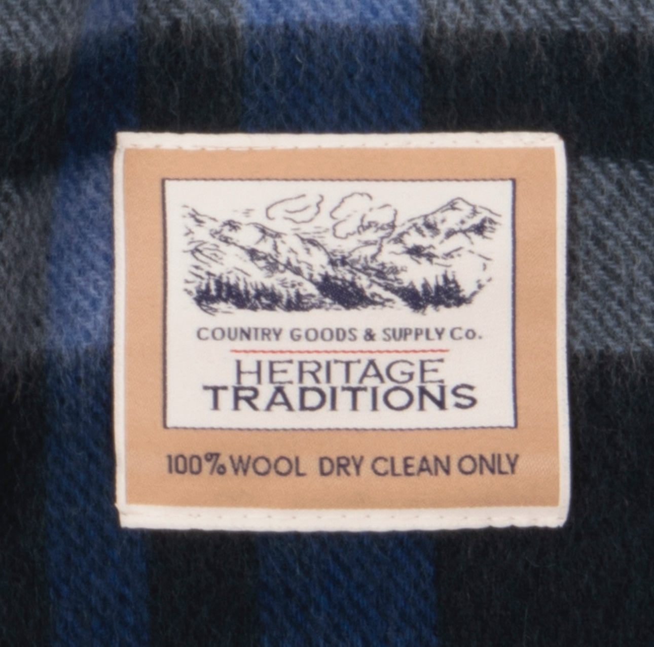 Tartan Woolen Heritage Traditions Scarf - Navy Check