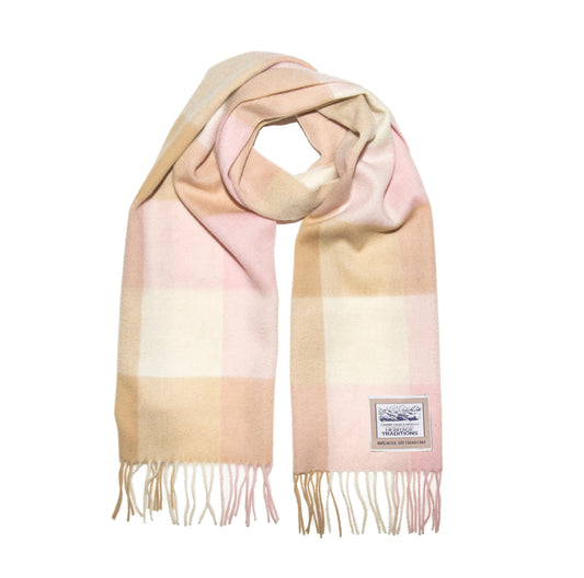 Tartan Woolen Heritage Traditions Scarf - Camel Rose