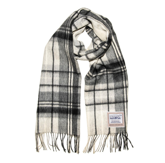 Tartan Woolen Heritage Traditions Scarf - Black/White Check