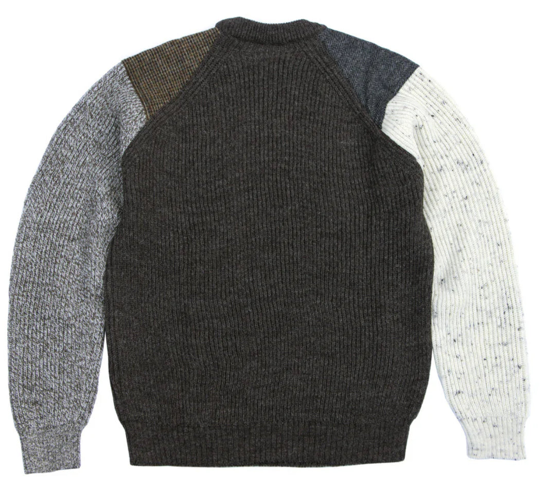 Multi-Colour Wool Tweed Patch British Wool Jumper