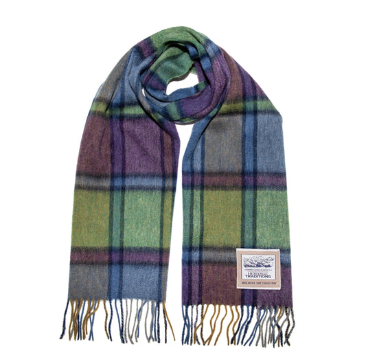 Tartan Woolen Heritage Traditions Scarf - Moss Check