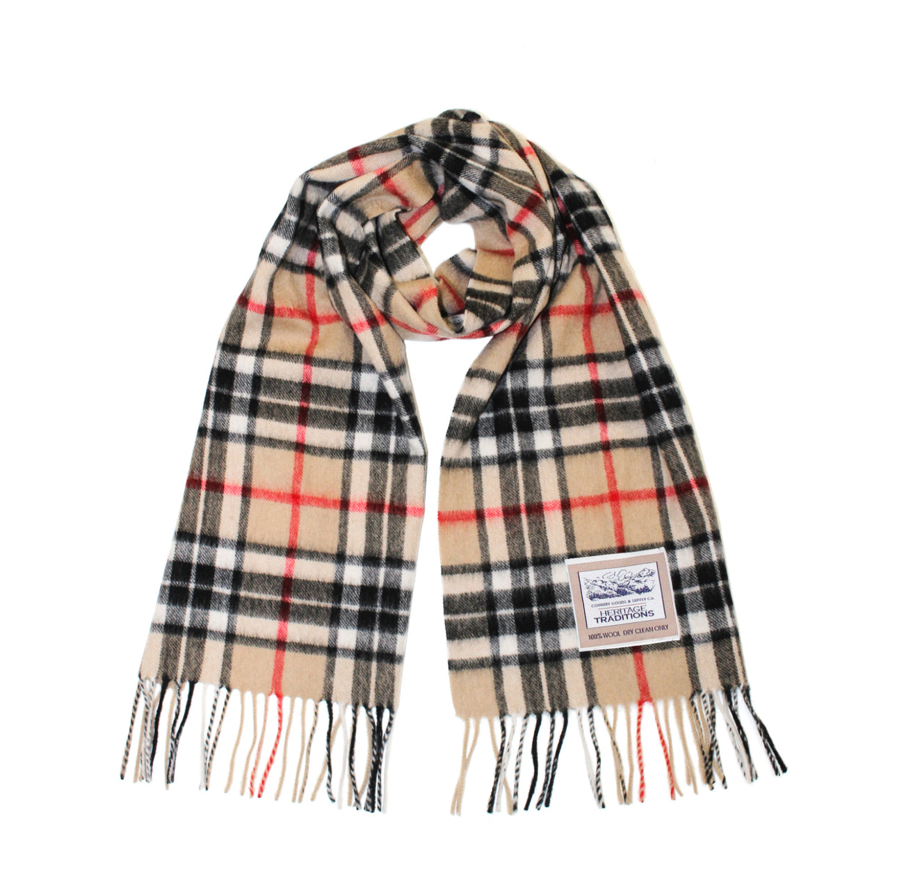 Tartan Woolen Heritage Traditions Scarf - Camel Thompson