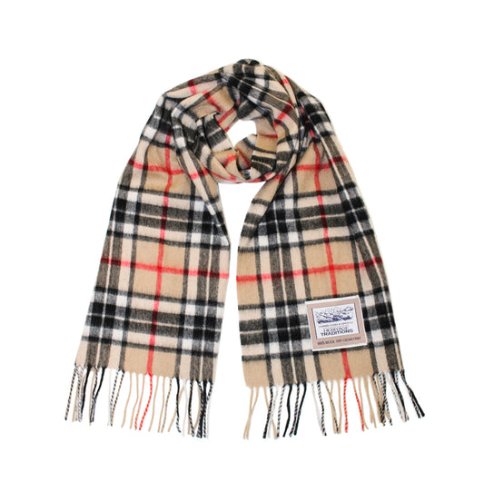 Tartan Woolen Heritage Traditions Scarf - Camel Thompson