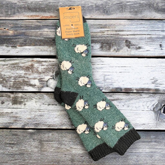 Soft Sheep Super Cosy Men's Socks : Green