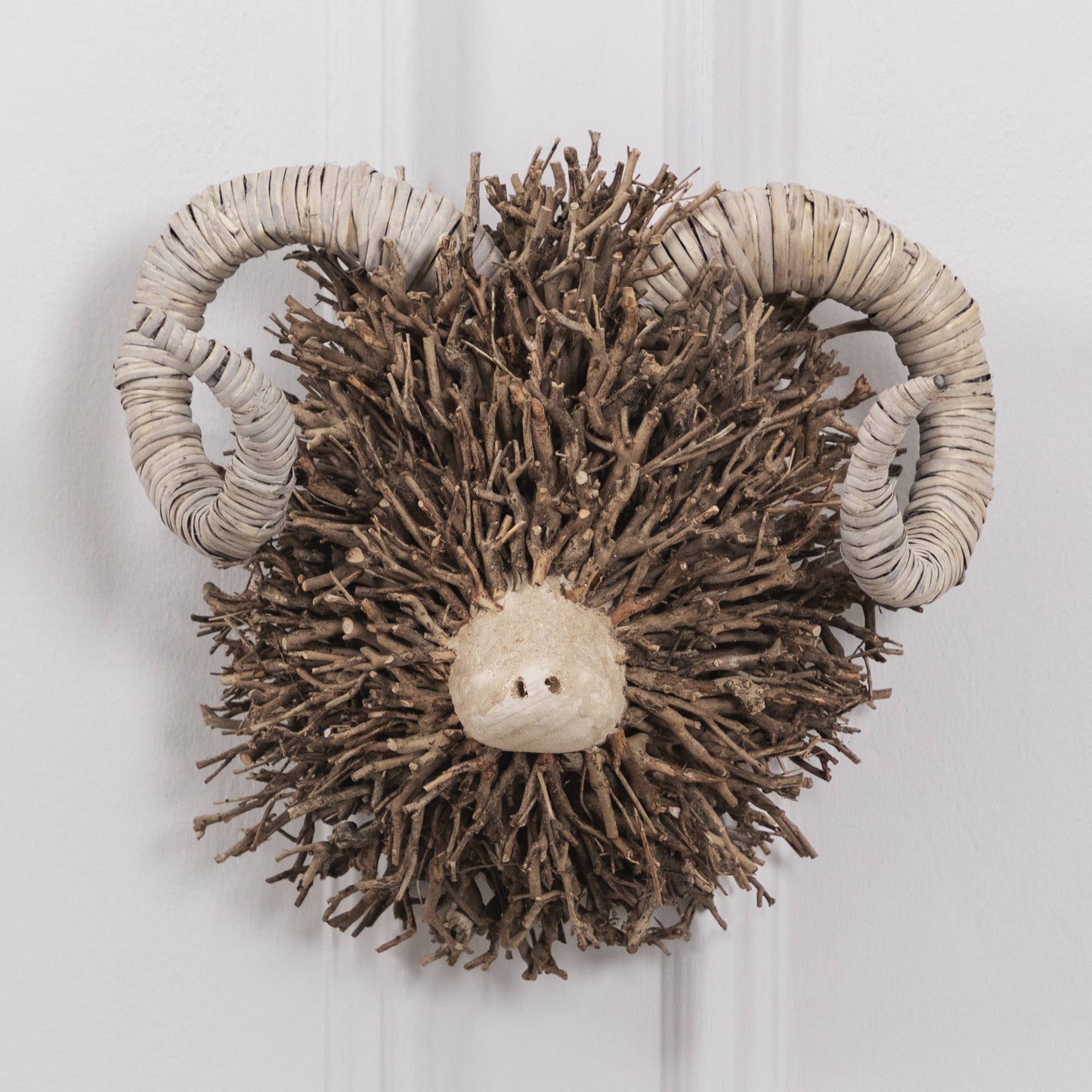 Betty Hand Crafted Ram Wooden Sculpture Brown: Brown / 40 x 36 x 69cm