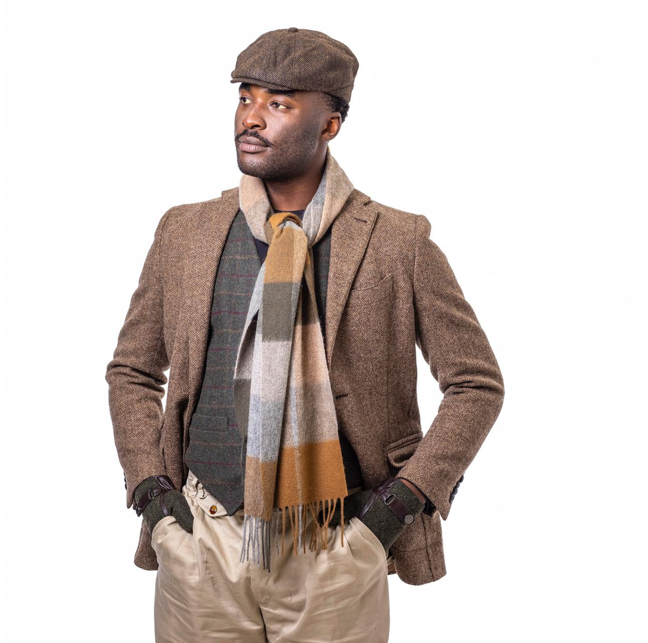 Tartan Woolen Heritage Traditions Scarf - Woodland Check