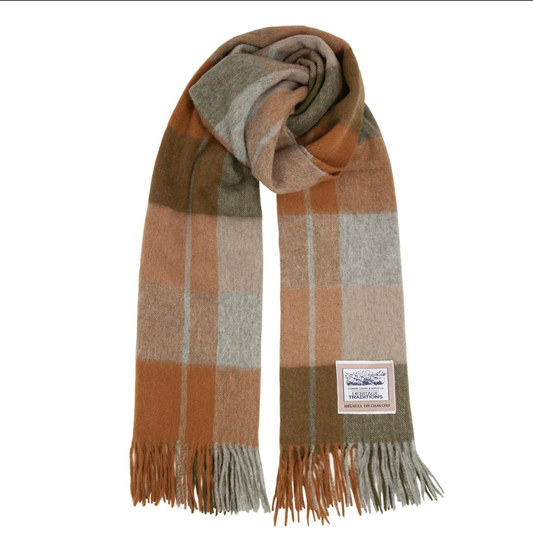Tartan Woolen Heritage Traditions Scarf - Woodland Check