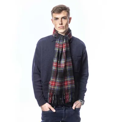 Tartan Woolen Heritage Traditions Scarf - Black Stewart