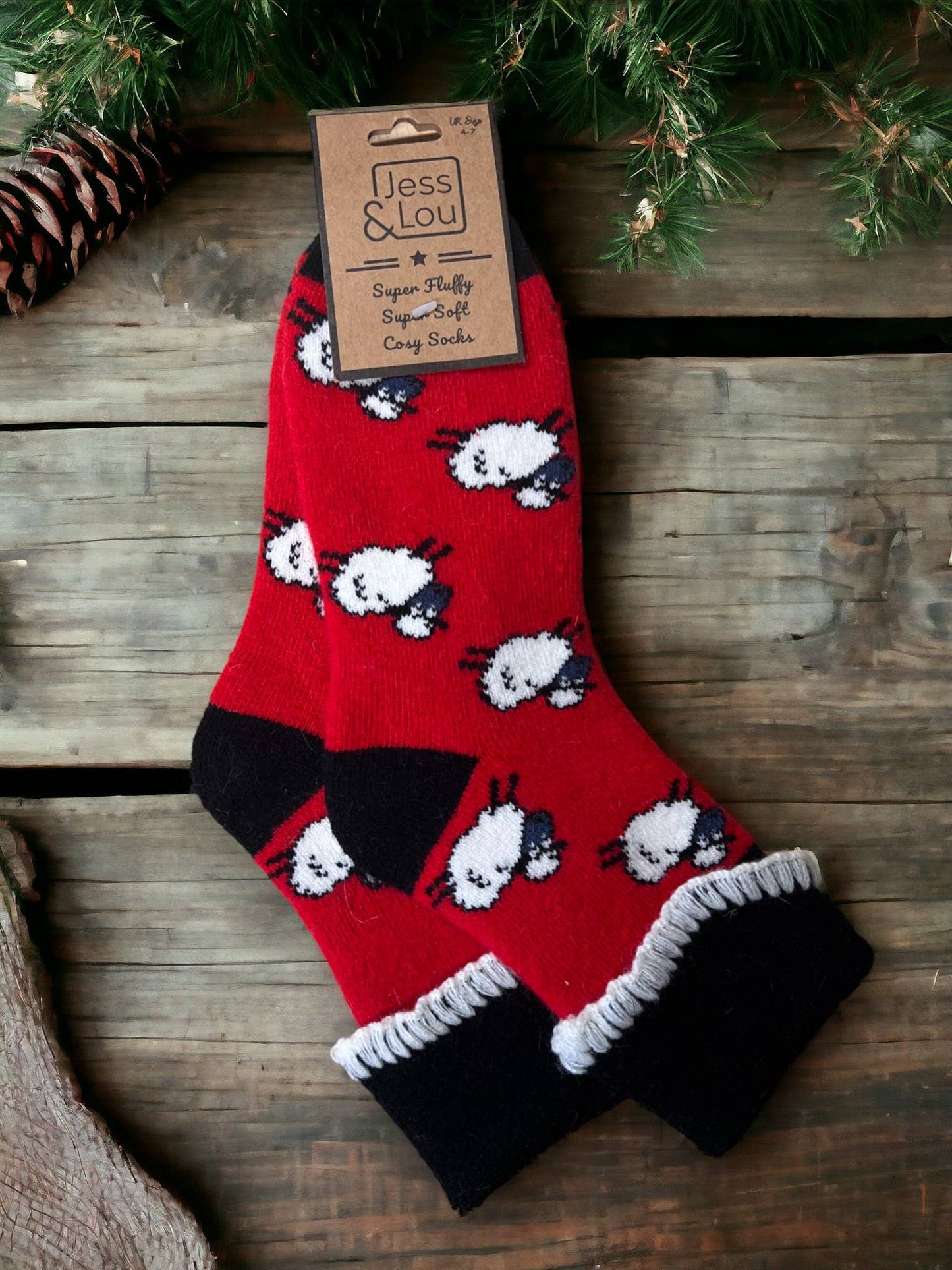 Cosy Cuffed Socks with Sheep Design