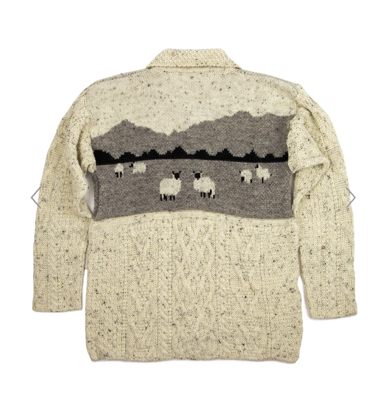 Dales Sheep British Wool Aran Cardigan